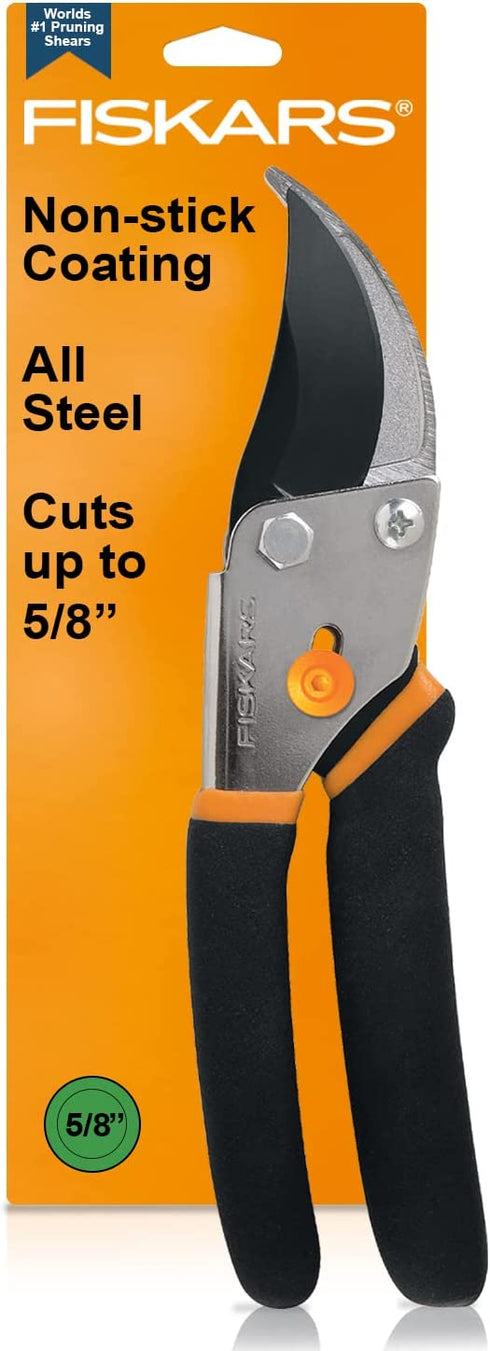 Fiskars Gardening Tools: Bypass Pruning Shears, Sharp Precision-ground Steel Blade, 5.5? Plant Clippers (91095935J)