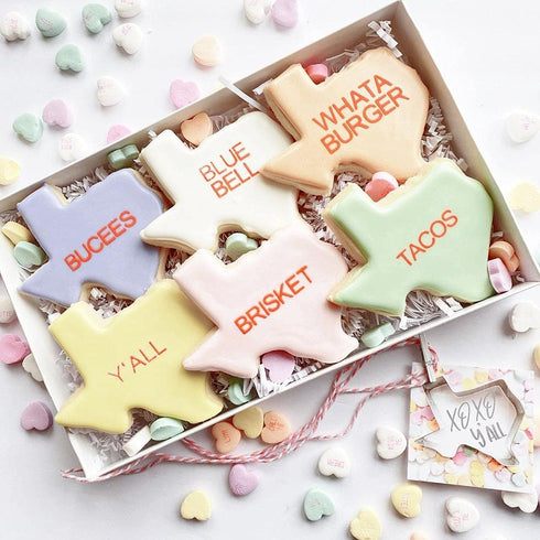 Aoerfes Western Cookie Cutters 6 Piece Texas Cutter Set, Cowboy Hat,Longhorn, Cowboy Boot ,Cactus, Round Shaped Stainless Steel Molds for Party Making Muffins, Cake Fondant Biscuits,Sandwiches