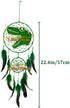 Basumee Dinosaur Dream Catcher for Kids Feather Dream Catchers Handmade Home D©cor Wall Hanging with Double Ring for Nursery Bedroom Boy Birthday Gift, Green