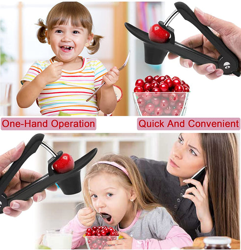 Cherry Pitter,Cherry Seed Remover Olives Pitter Tool, Cherries Corer Pitter Tool with Space-Saving Lock Design,Multi-Function Fruit Pit Remover for Making Cherry Jam ( Stainless Steel / Heavy-Duty)