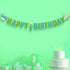 YiiiGoood Green Alien Theme Happy Birthday Banner Say Hello to Humans Banner Outer Space UFO Banner for Baby Shower First Birthday Party Decorations Supplies