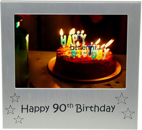 Shudehill Giftware Happy 90th Birthday Photo Picture Frame - 5 x 3.5 Inches - Unique Gift Idea Keepsake
