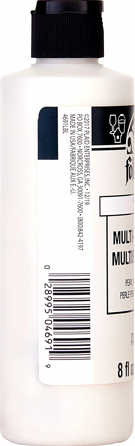 FolkArt Multi-Surface Acrylic Craft Paint, 8 oz, Pearl White