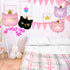 8 Pieces Crown Cat Foil Balloons Cute Kitty Cat Birthday Balloons Animal Balloons for Girls Kitten Pet Cat Birthday Party Supplies Decorations, Pink and Black
