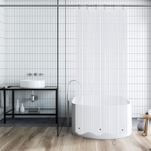 Mrs Awesome 32x72 Narrow Stall Shower Curtain Liner with 3 Magnets Clear PEVA 8G Thick & Heavy Duty, Waterproof, 32 x 72 inches, Clear