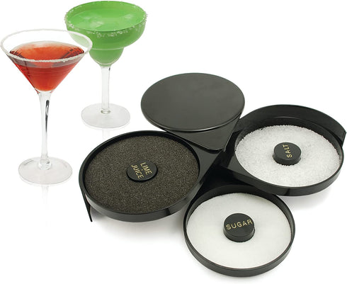 True 3 Tiered Cocktail Rimmer Garnishing Tools, Black
