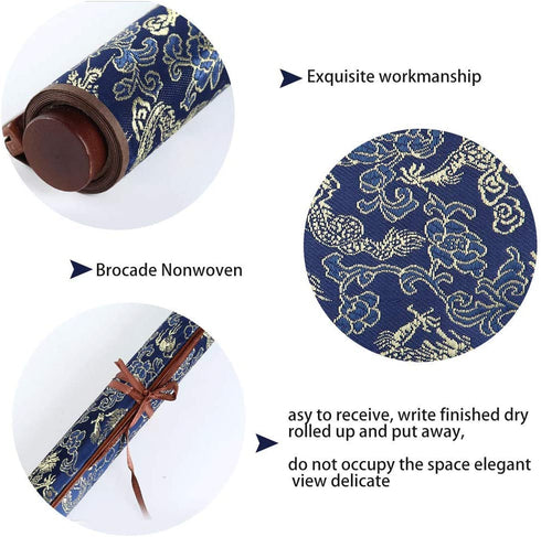 Water Writing Cloth,Advanced Imitation Rice Paper Brocade,Chinese Calligraphy Practice Tool,Reusable,ten Thousand Times Water Writing Cloth Scroll,Environmentally Friendly and Quick-Drying