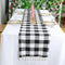 Partisout Buffalo Check Table Runner Checked Table Runner with Tassel Bluffalo Plaid Table Runners Washable Cotton Linen Table Cover Gingham Table Runners (14x108 inch, Black and White)