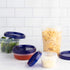 Twist Top Deli Containers Clear bottom With blue Top Twist on Lids Reusable, Stackable, Food Storage Freezer Container (6, 4 OUNCE)