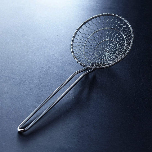 Hicook Stainless Steel Kitchen Spider Strainer Skimmer Ladle Food Dumpling Noodle Strainer for Pasta Spaghetti Noodles and Frying, 5 inches