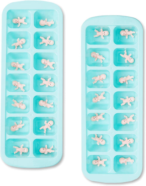 Juvale My Water Broke Baby Shower Game - 60 1 Inch Tiny Plastic Babies, 3 Ice Cube Trays, 1 Sign