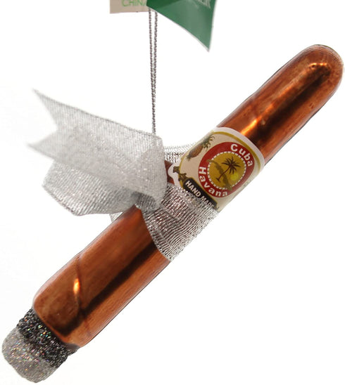 Kurt Adler Noble Gems Cigar with Bow Glass Glass Cuba Havanna Smoke Nb0055