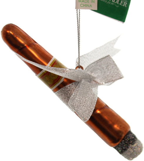 Kurt Adler Noble Gems Cigar with Bow Glass Glass Cuba Havanna Smoke Nb0055