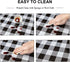 misaya 60" Round Tablecloth, Buffalo Plaid Vinyl Table Cloth, Waterproof Table Cover with Flannel Backing for Kitchen, Fall Picnic, Halloween and Christmas Party, Black and White