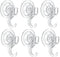 Suction Cup Hooks, VIS'V Small Clear Removable Heavy Duty Suction Hooks Strong Window Glass Door Suction Cup Hangers Kitchen Bathroom Shower Wall Hooks for Towel Loofah Utensils Wreath - 6 Packs