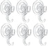 Suction Cup Hooks, VIS'V Small Clear Removable Heavy Duty Suction Hooks Strong Window Glass Door Suction Cup Hangers Kitchen Bathroom Shower Wall Hooks for Towel Loofah Utensils Wreath - 6 Packs