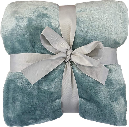 Allgala 60x45 Super Soft Flannel Plush Light Weight Throw Blanket-Teal/Mint Green-BLK82303