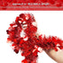 WILLBOND 26.2 Feet Heart Tinsel Garland Valentines Metallic Tinsel Twist Garland Shiny Hanging Decoration for Valentines Tree Wreath Wedding Party Supplies (Red)