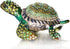 Waltz&F Diamond turtles Hinged Trinket Box Hand-painted Animal Figurine Collectible (green)