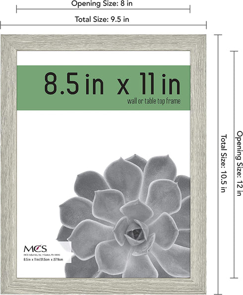 MCS Gallery Essential Frame, Gray Woodgrain, 8.5 x 11 in, 2 pk