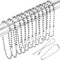 WILLBOND 150 Pieces Shower Curtain Hooks Bathroom Shower Curtain Rings Chain Keychain Ball Key Rings, 6 Inch (Silver)