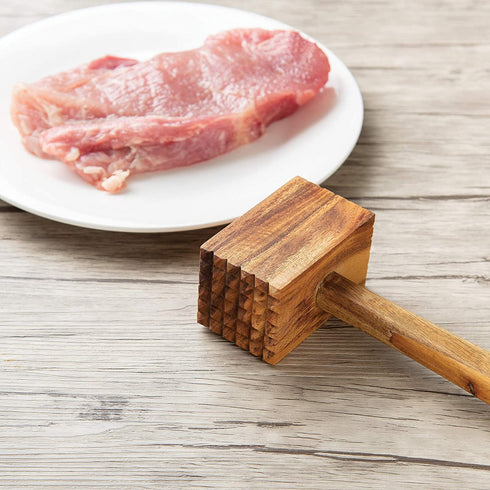 Ironwood Gourmet Acacia Wood Meat Tenderizer, 12-Inches, Brown
