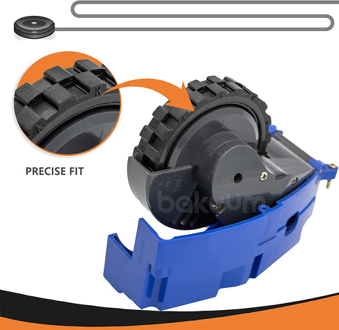 Tires for IROBOT ROOMBA Wheels Series 500, 600, 700, 800, 900 e5 e6 i7 (Pack of 2) Anti-slip, Great Adhesion and Easy Assembly. (Black)