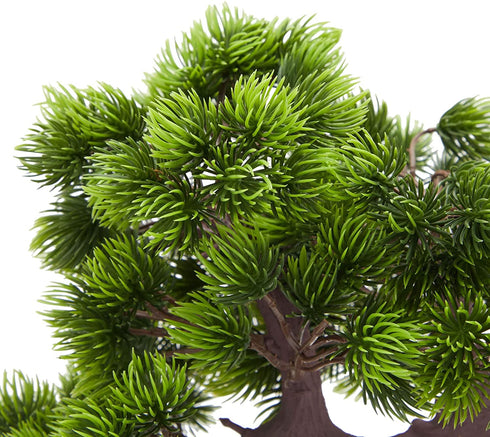 Artificial Bonsai Tree , Fake Plant Decoration, Potted Artificial House Plants, Japanese Pine for Desktop, Zen Garden, Home Decor (10 x 9.4 in)