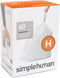 simplehuman Code H Custom Fit Drawstring Trash Bags in Dispenser Packs, 30-35 Liter / 8-9.2 Gallon, White 60 Liners