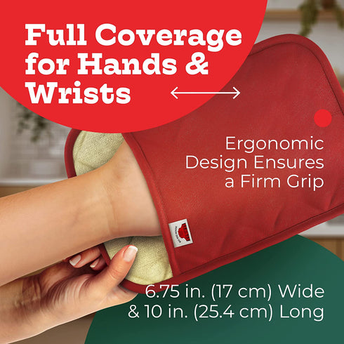 Big Red House Pot Holders for Kitchen Heat Resistant, Set of 2, Silicone Pot Holders for Kitchen and Baking, Red