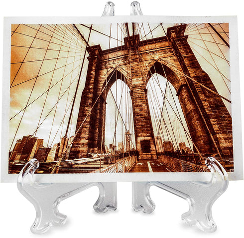 Super Z Outlet 5" Clear Plastic Easels or Stand/Plate Holders to Display Pictures or Other Items at Weddings, Home Decoration, Birthdays, Tables (24)