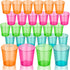 DecorRack 2 Oz Neon Shot Glasses, Plastic Shot Cup, Disposable Party Cups, Mini Cups Shot Glasses (24 Pack)