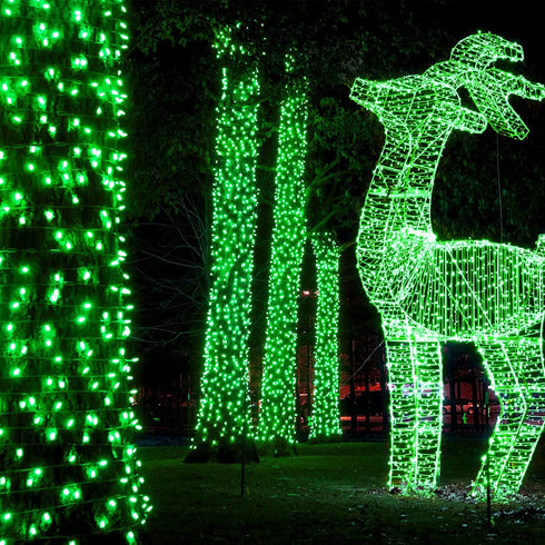 JMEXSUSS 33ft 100 LED Green Battery Operated Christmas Lights,St. Patrick's Day Decorations Lights Indoor, Twinkle Fairy String Lights with Remote 8 Modes Outdoor Waterproof