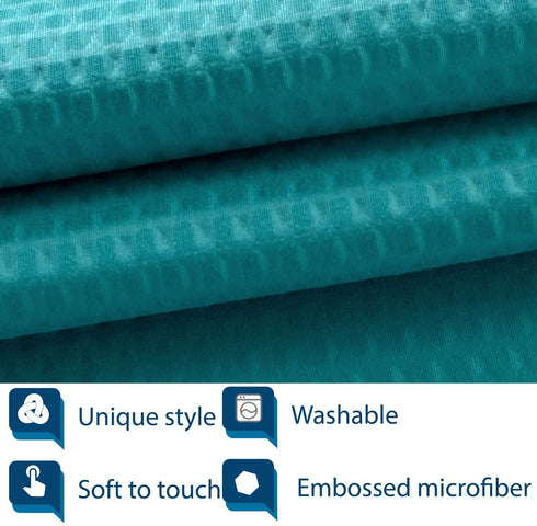 Barossa Design Soft Microfiber Fabric Shower Liner or Curtain with Embossed Dots, Hotel Quality, Machine Washable, Water Repellent, Turquoise, 70 x 72 inches