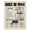 8x10 1944 Birthday Gift // Back in 1944 Newspaper Poster // 79th Birthday Gift // 79th Party Decoration // 79th Birthday Sign // Born in 1944 Print (8x10, Newspaper, 1944)