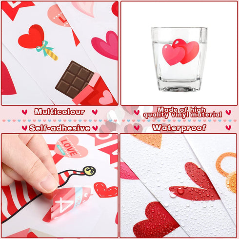 9 Sheets Valentines Day Decor Gnome Wall Stickers Valentines Wall Decals Heart Gnomes Window Stickers Gnomes Wall Vinyl Stickers for Living Room Bedroom Home Art Decor