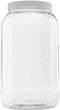 CLEARVIEW CONTAINERS 128 OZ Jar with Lid - Clear Plastic Jar with lid Leak proof Fresh seal lined ribbed cap Gallon Storage Container - 1 Pack