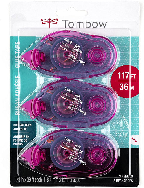 Tombow 62149 Mono Adhesive Dots Applicator Refills, 3-Pack. Easy to Refill for Smooth Application