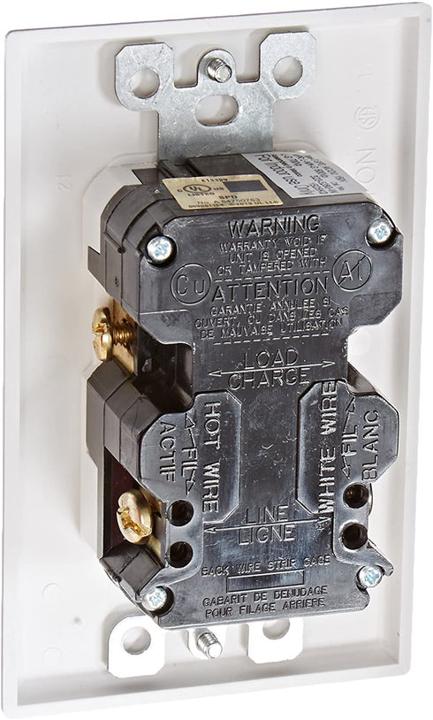 Leviton 5280-W 15 Amp, 125 Volt, Decora Plus Duplex Surge Suppressor Receptacle, Straight Blade, Industrial Grade, Self Grounding, White
