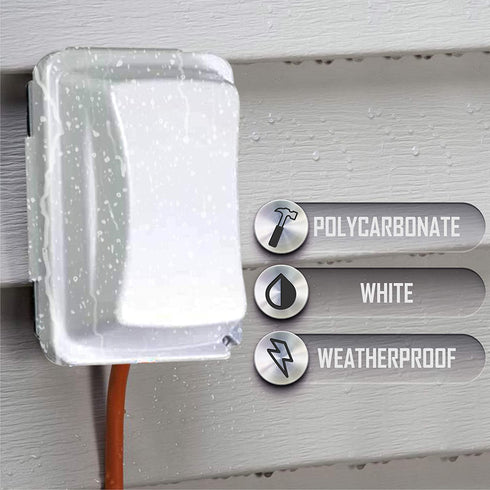 TayMac MM410W Single-Gang Horizontal/Vertical Mount Weatherproof In-Use Cover, 16 in 1, 2.75 in, White