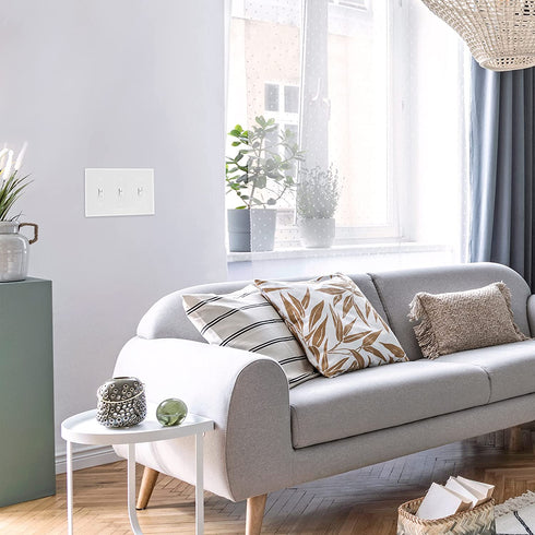 Bates- Triple Light Switch Wall Plate, 3 Pack, White, Triple Light Switch Cover, Light Switch Cover 3 Gang, 3 Switch Plate Cover, 3 Light Switch Cover Plate, 3 Switch Light Switch Cover, Switch Plates