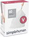 simplehuman Code V Custom Fit Drawstring Trash Bags in Dispenser Packs, 16-18 Liter / 4.2-4.8 Gallon, White 60 Liners