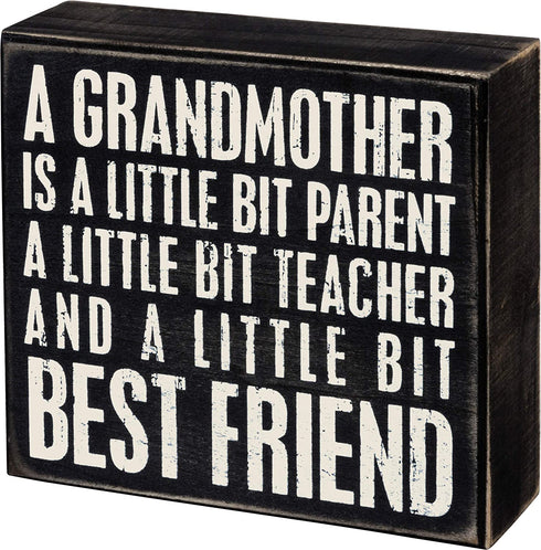 Primitives by Kathy Grandmother Best Friend Box Sign 6" x 5.50"