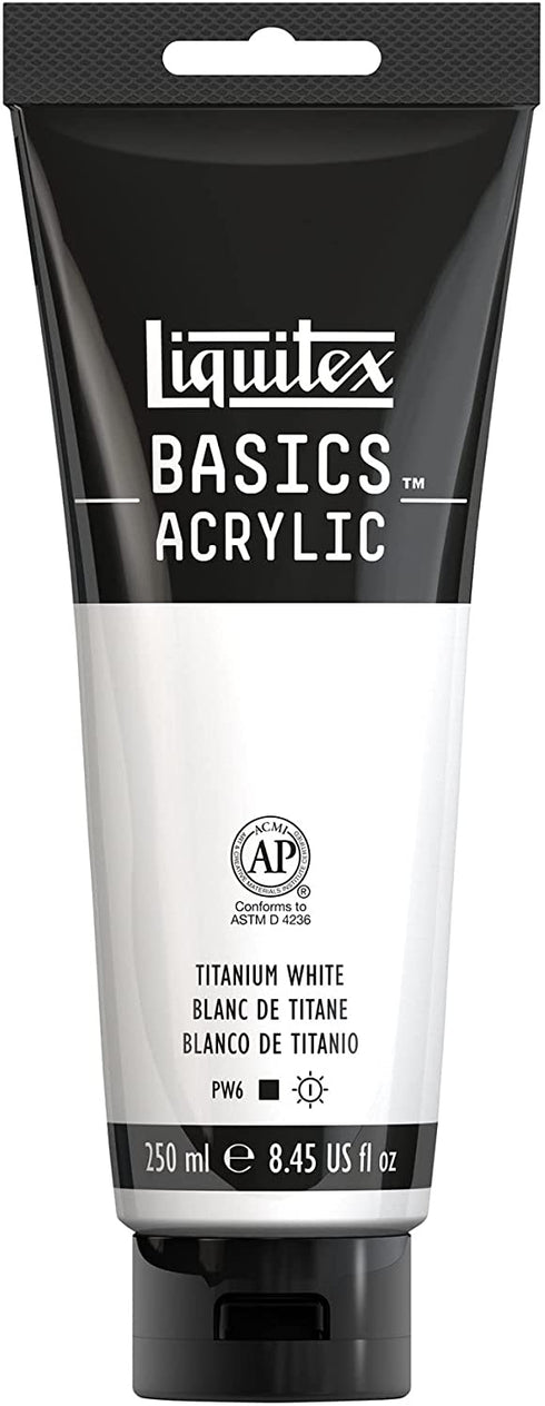 Liquitex BASICS Acrylic Paint, 8.45-Oz Tube, Titanium White