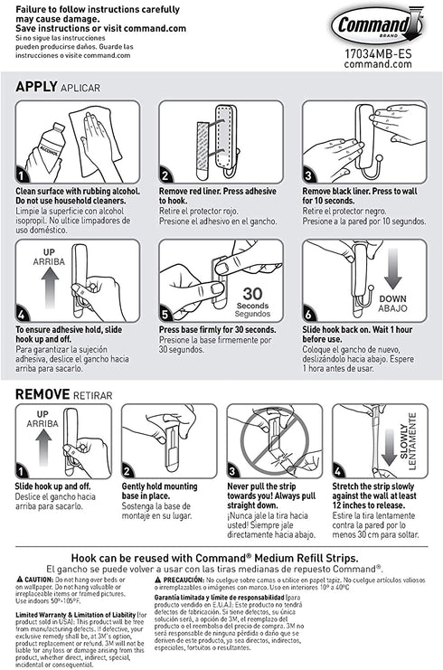 Command Medium Matte Black Decorative Hook, 2-Hooks, 4-Strips Per Pack, Decorate Damage-Free