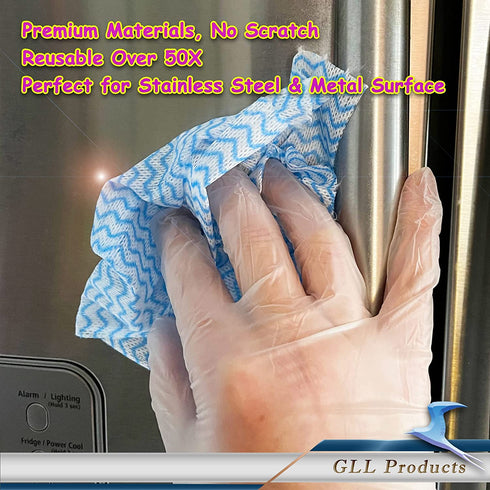 Cleaning Cloths Roll Wipe Sheet, Reusable Wash-Cloth Cleaning Rags, Disposable Dish Cloths for Cleaning Towel, Reusable Paper Towels for Kitchen ( Pack of 3-Rolls, 150-Sheets Total )