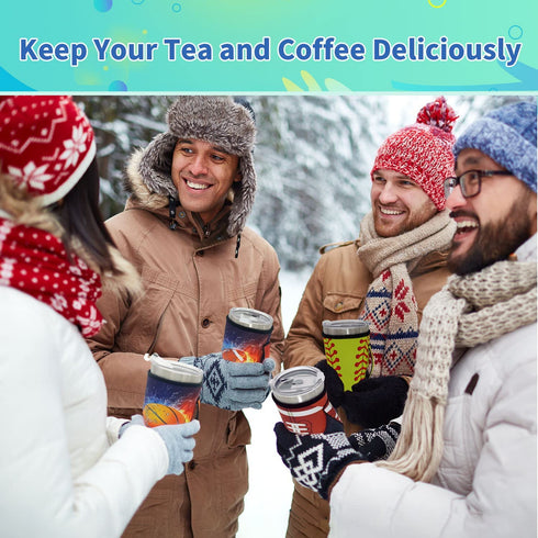 Reusable Iced Coffee Cup Sleeve Neoprene Insulated Sleeves Cup Holder with handle Idea for 30oz - 32oz Tumbler Cups, protein shake bottles(Only Cup Sleeves)(Bright Floral)