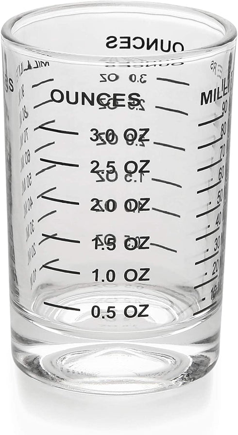 Shot Glass Measuring Cup 3 Ounce/90ML Liquid Heavy High Espresso Glass Cup Black Line