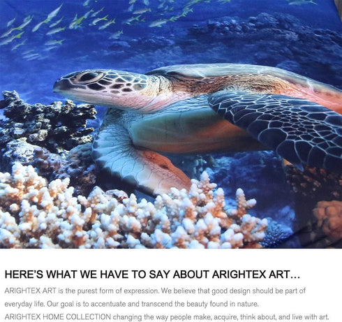 Arightex Sea Turtle Pillow Cover Ocean Blue Pillow Covers Sea Life 3D Fish Coral Pillow Shams Teen Pillowcase Set of 2 (Marine, Standard 20" x 26")