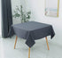 Biscaynebay Textured Fabric Tablecloth 54 X 54 Inches Square, Dark Grey Water Resistant Spill Proof Tablecloths for Dining, Kitchen, Wedding and Parties, Machine Washable